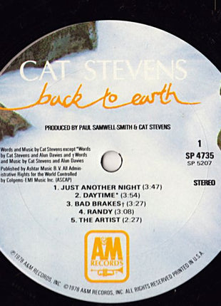 Cat Stevens : Back To Earth (LP, Album)