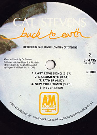 Cat Stevens : Back To Earth (LP, Album)