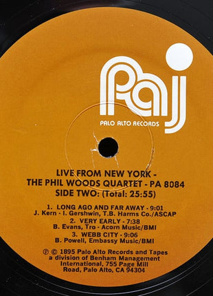 The Phil Woods Quartet : Live From New York (LP, Album)
