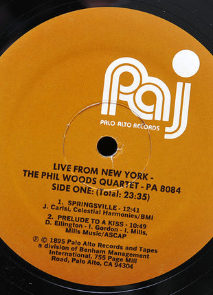The Phil Woods Quartet : Live From New York (LP, Album)