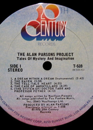 The Alan Parsons Project : Tales Of Mystery And Imagination (LP, Album, RE, San)