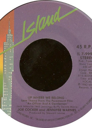Joe Cocker And Jennifer Warnes : Up Where We Belong / Sweet Li'l Woman (7", Single, Spe)