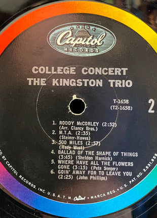 Kingston Trio : College Concert (LP, Album, Mono, Scr)