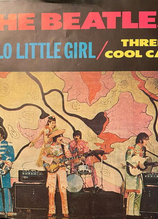 The Beatles : Three Cool Cats / Hello Little Girl (7", Mono, Promo, Unofficial, Yel)