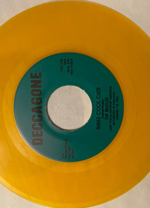 The Beatles : Three Cool Cats / Hello Little Girl (7", Mono, Promo, Unofficial, Yel)