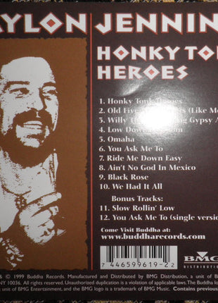 Waylon Jennings : Honky Tonk Heroes (CD, Album, RE, RM)