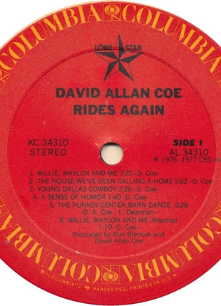 David Allan Coe : Rides Again (LP, Album, Ter)