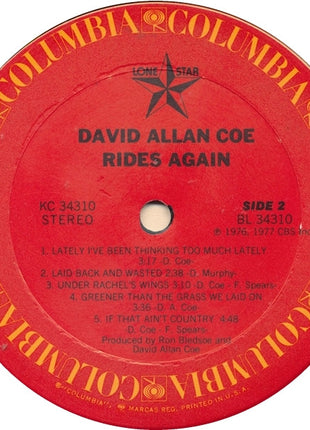 David Allan Coe : Rides Again (LP, Album, Ter)