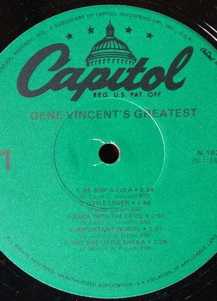 Gene Vincent : Gene Vincent's Greatest (LP, Comp, Mono, RE, Jac)