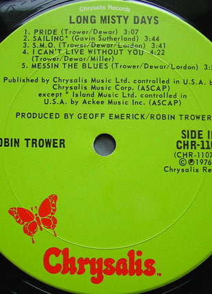 Robin Trower : Long Misty Days (LP, Album, Pit)