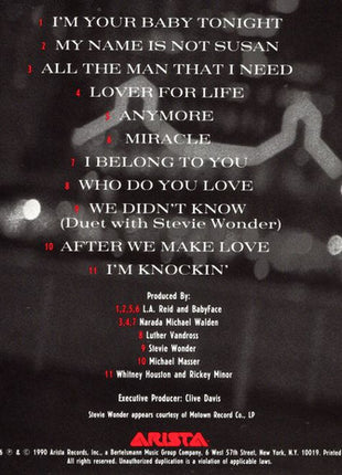 Whitney Houston : I'm Your Baby Tonight (CD, Album)