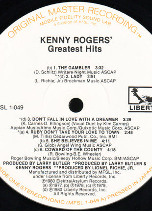 Kenny Rogers : Greatest Hits (LP, Comp, Ltd, RE, RM)