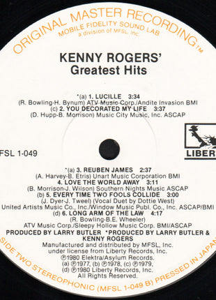 Kenny Rogers : Greatest Hits (LP, Comp, Ltd, RE, RM)