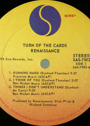Renaissance (4) : Turn Of The Cards (LP, Album, PRC)