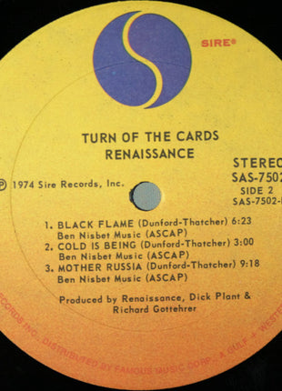 Renaissance (4) : Turn Of The Cards (LP, Album, PRC)