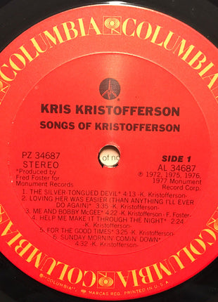 Kris Kristofferson : Songs Of Kristofferson (LP, Comp)