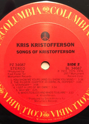 Kris Kristofferson : Songs Of Kristofferson (LP, Comp)