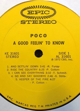 Poco (3) : A Good Feelin' To Know (LP, Album, Pit)