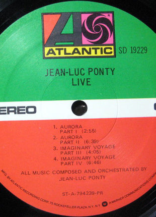 Jean-Luc Ponty : Live (LP, Album, PR )