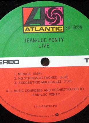 Jean-Luc Ponty : Live (LP, Album, PR )