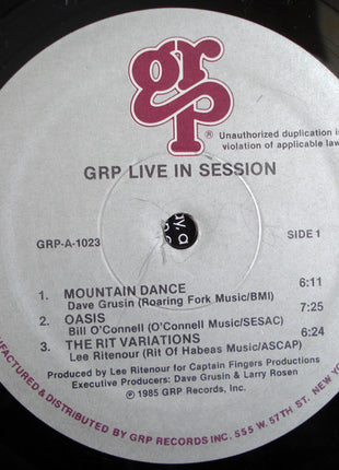 Dave Grusin, Lee Ritenour, Diane Schuur, Dave Valentin : GRP Live In Session (LP, Album, RE)