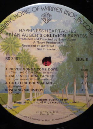Brian Auger's Oblivion Express : Happiness Heartaches (LP, Album, Jac)