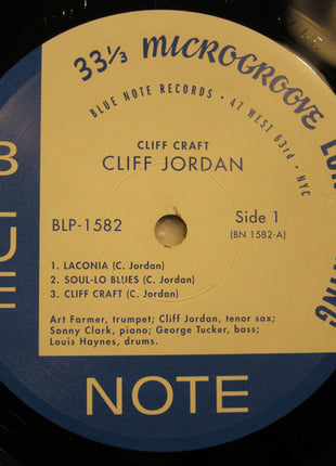 Cliff Jordan* : Cliff Craft (LP, Album, RE)