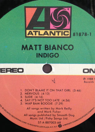 Matt Bianco : Indigo (LP, Album)