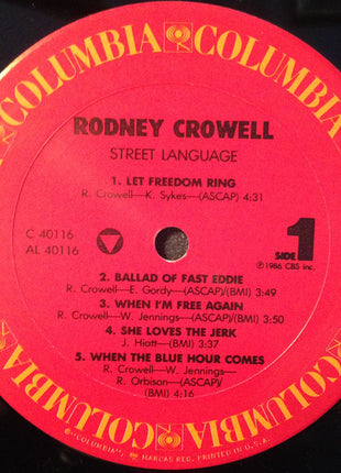 Rodney Crowell : Street Language (LP, Album)