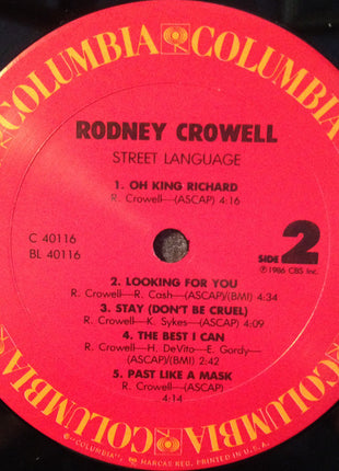 Rodney Crowell : Street Language (LP, Album)