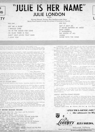 Julie London : Julie Is Her Name (LP, Album, Mono, RP)