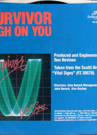 Survivor : High On You (7", Single, Styrene, Pit)