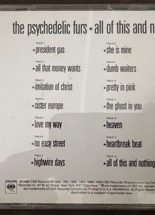 The Psychedelic Furs : All Of This And Nothing (CD, Comp, RP)
