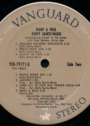 Buffy Sainte-Marie : Many A Mile (LP, Album, RP, Pit)