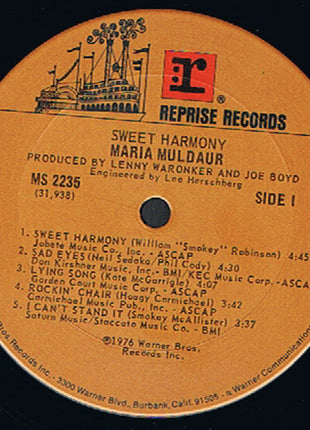 Maria Muldaur : Sweet Harmony (LP, Album, Ter)