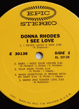 Donna Rhodes : I See Love (LP, Album, Pit)