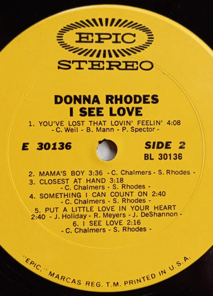 Donna Rhodes : I See Love (LP, Album, Pit)