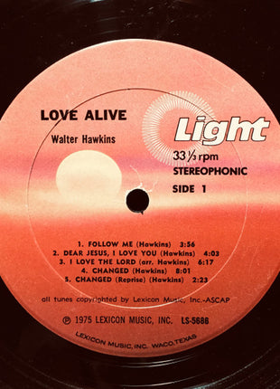 Walter Hawkins And The Love Center Choir : Love Alive (LP, Album, RE, Abb)