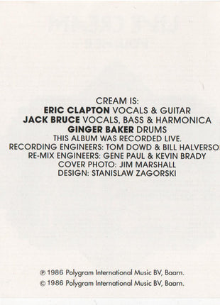 Cream (2) : Live Cream Volume II (CD, Album, RE)
