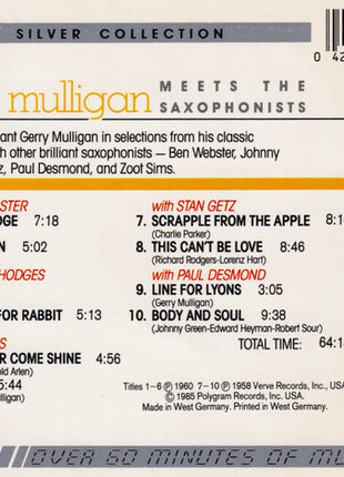 Gerry Mulligan : Gerry Mulligan Meets The Saxophonists (CD, Comp)