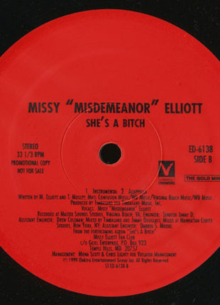 Missy "Misdemeanor" Elliott* : She's A Bitch (12", Promo)