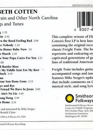 Elizabeth Cotten : Freight Train And Other North Carolina Folk Songs And Tunes (CD, Album, RE)