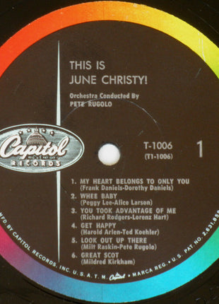 June Christy : This Is June Christy! (LP, Album, Mono)