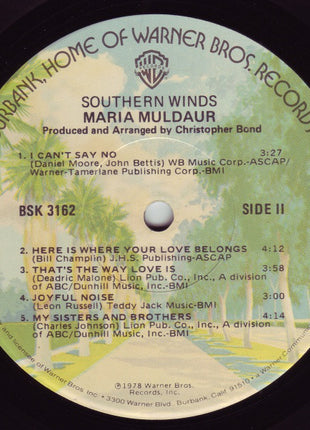 Maria Muldaur : Southern Winds (LP, Album, Win)