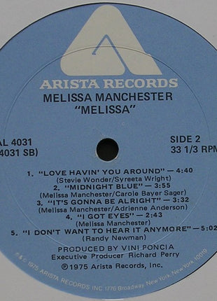 Melissa Manchester : Melissa (LP, Album)