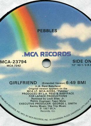 Pebbles : Girlfriend (Extended Version) (12", Single, Glo)