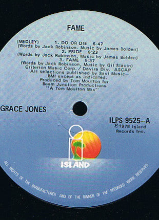 Grace Jones : Fame (LP, Album, P/Mixed, Gat)