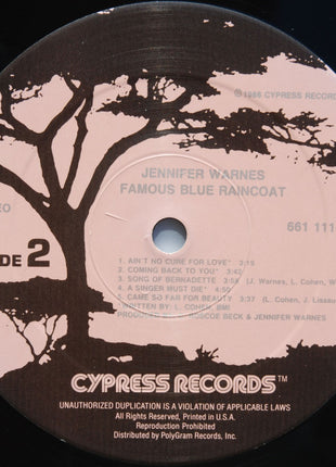 Jennifer Warnes : Famous Blue Raincoat (The Songs Of Leonard Cohen) (LP, Album, 49,)