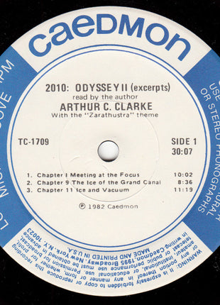 Arthur C. Clarke : 2010: Odyssey II (Excerpts) Read By The Author Arthur C. Clarke With The "Zarathustra" Theme (LP)