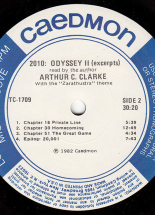 Arthur C. Clarke : 2010: Odyssey II (Excerpts) Read By The Author Arthur C. Clarke With The "Zarathustra" Theme (LP)